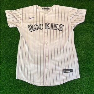Nike MLB Authentic White Colorado Rockies Kris Bryant Jersey Kids Large (14-16)